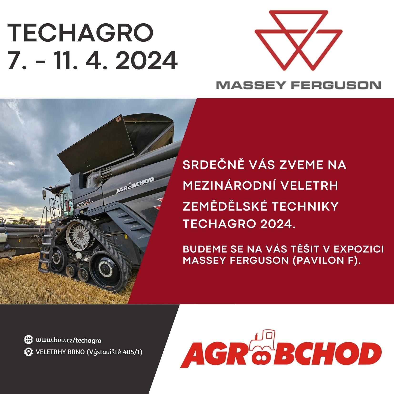 👉Již tuto neděli začíná TECHAGRO. Přijďte se za námi podívat na největší 💪 traktor od MF 9S.425 😉.